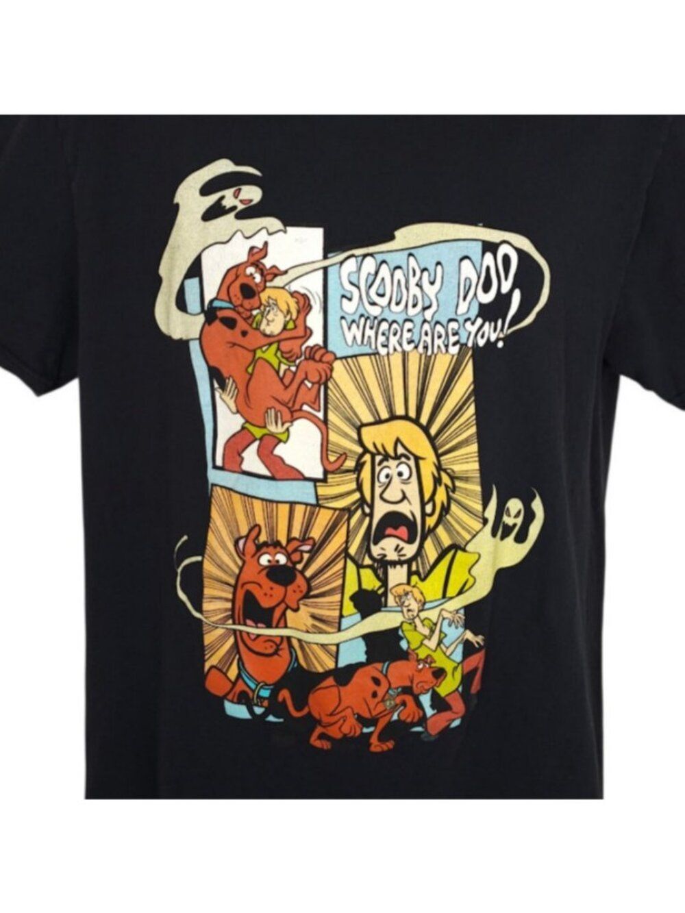 Scooby Doo T Shirt Mens Size Large Black Where Are You Halloween Hanna Barbera